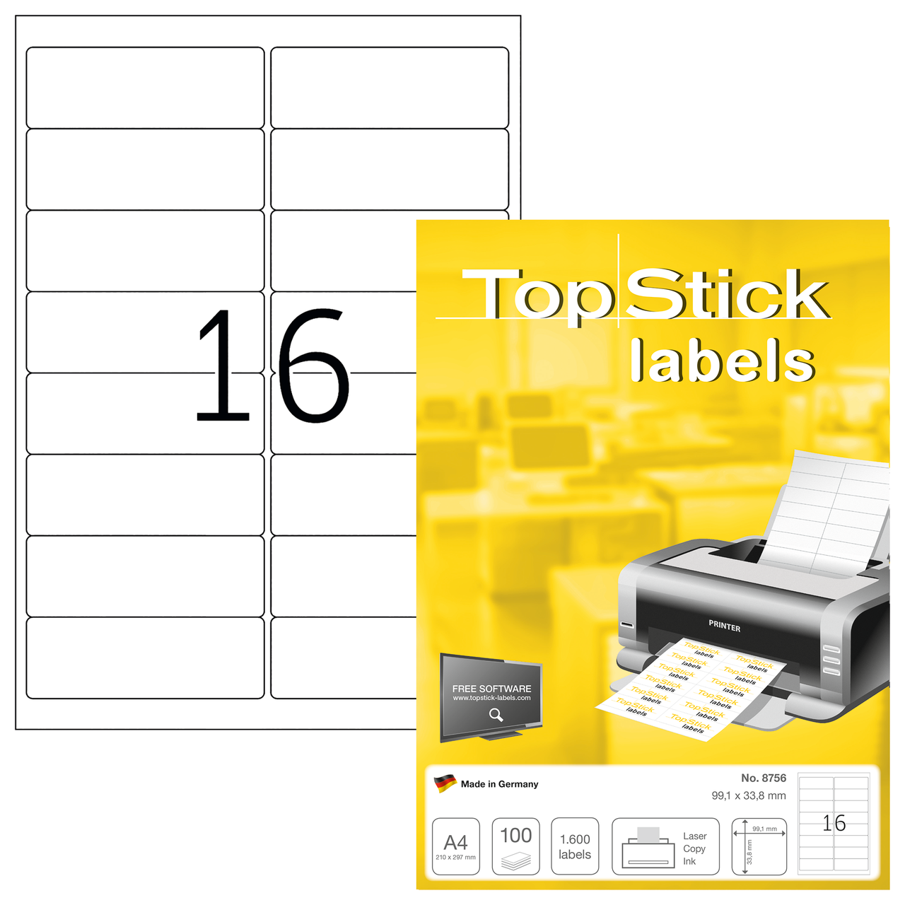 etiquetas a4 topstick ref.8756