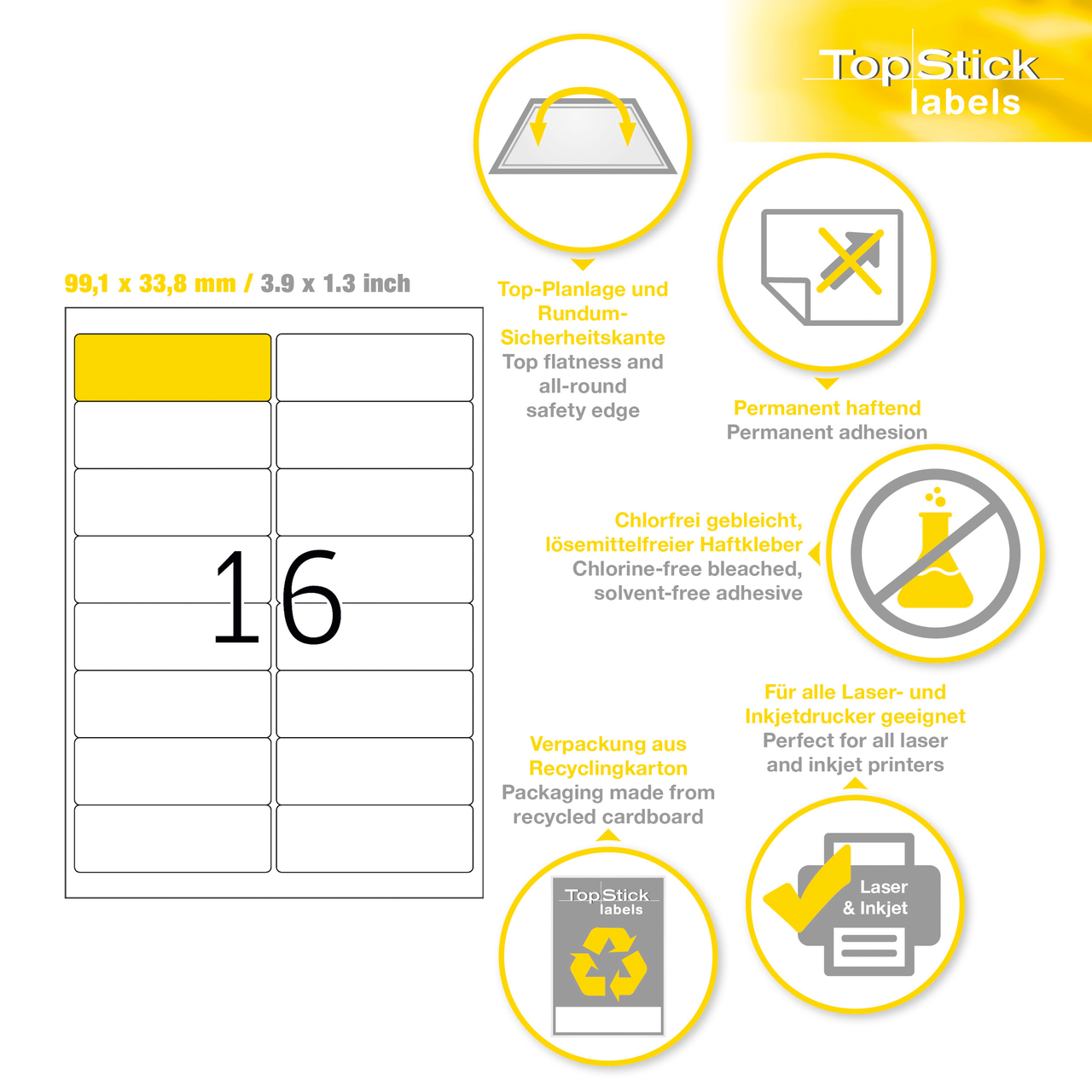 etiquetas a4 topstick ref.8756