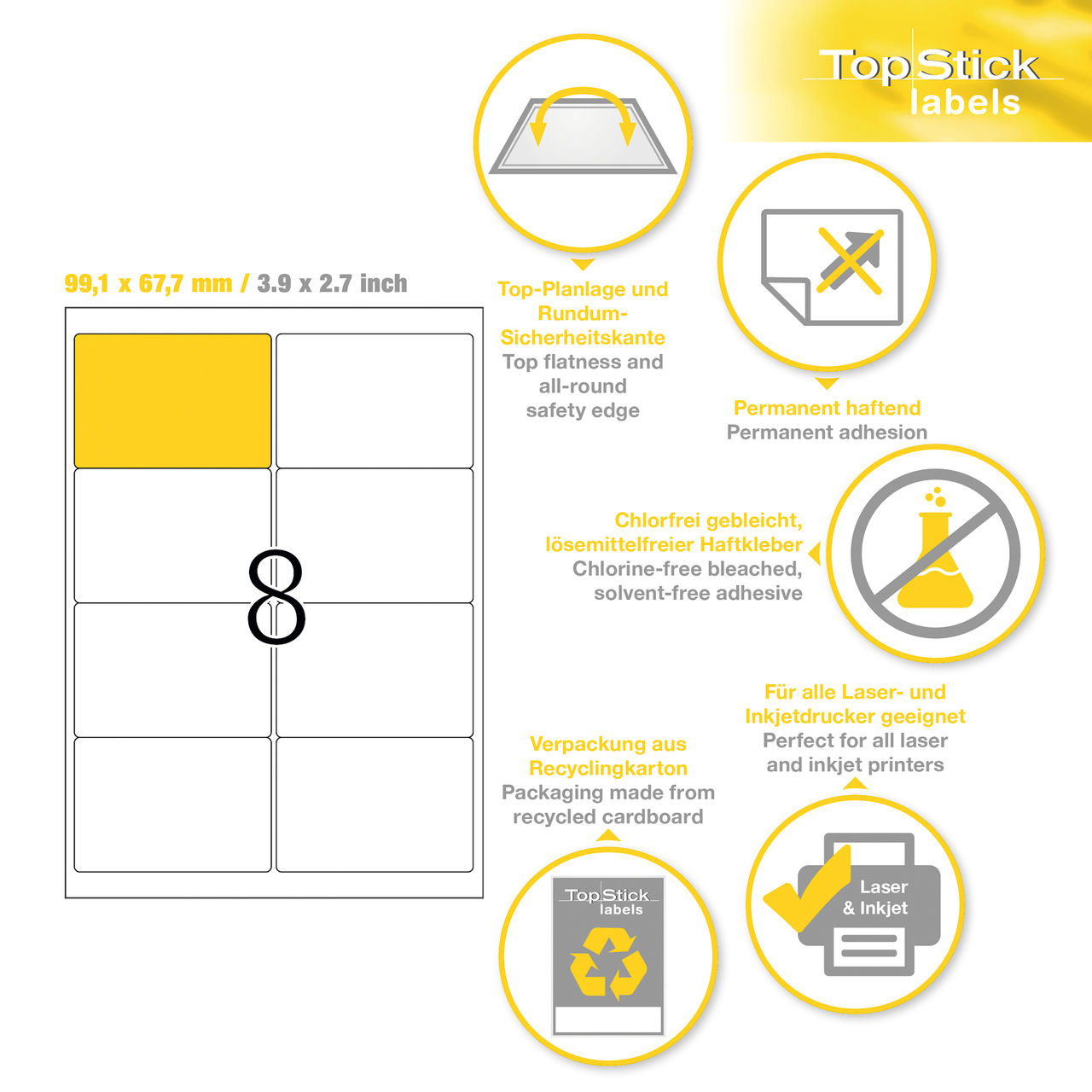 etiquetas a4 topstick ref.8758