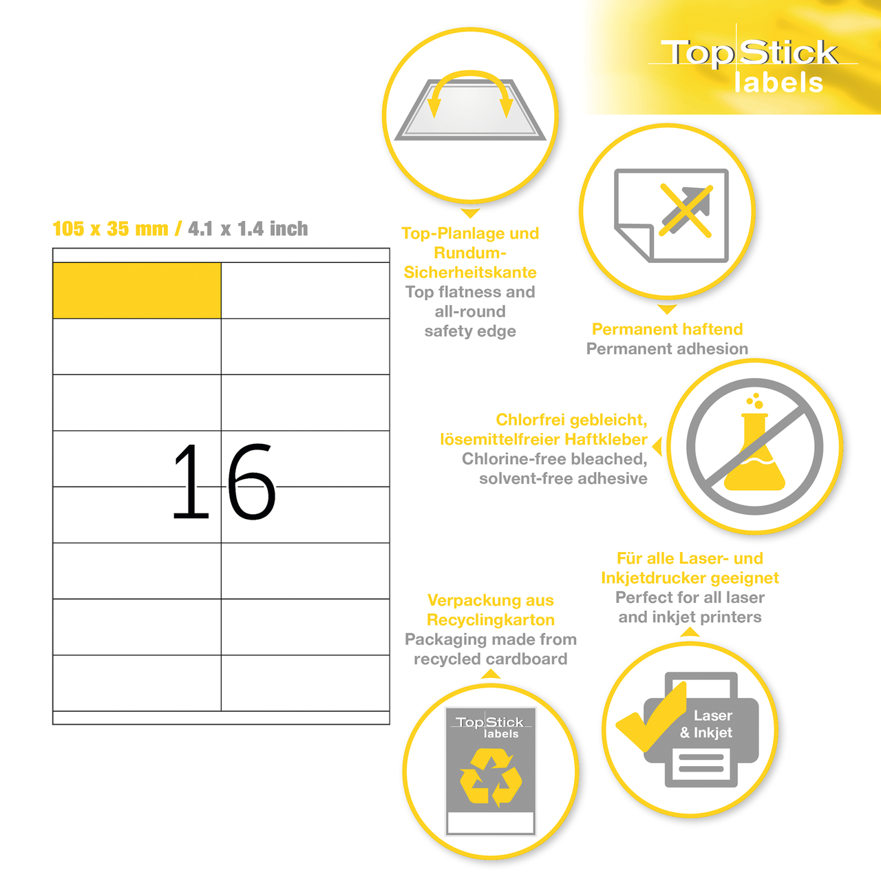 etiquetas a4 topstick ref.8759