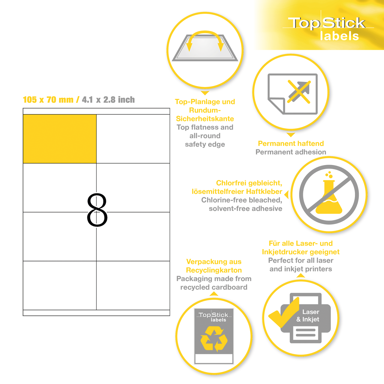 etiquetas a4 topstick ref.8770