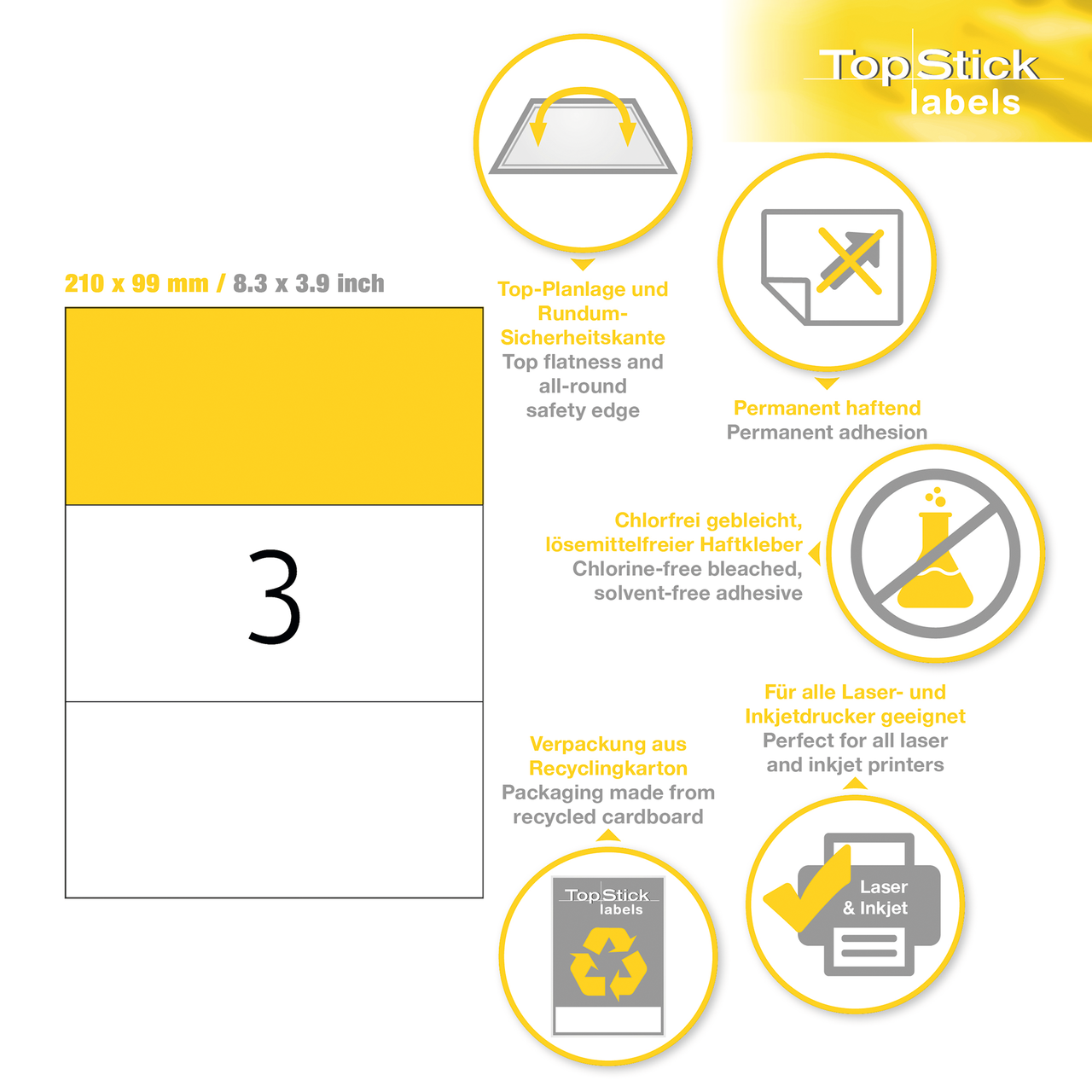 etiquetas a4 topstick ref.8771