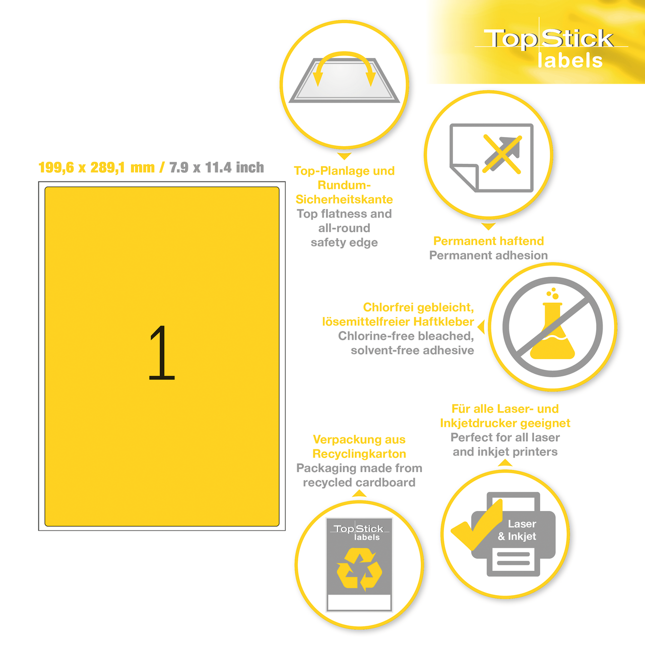 etiquetas a4 topstick ref.8772