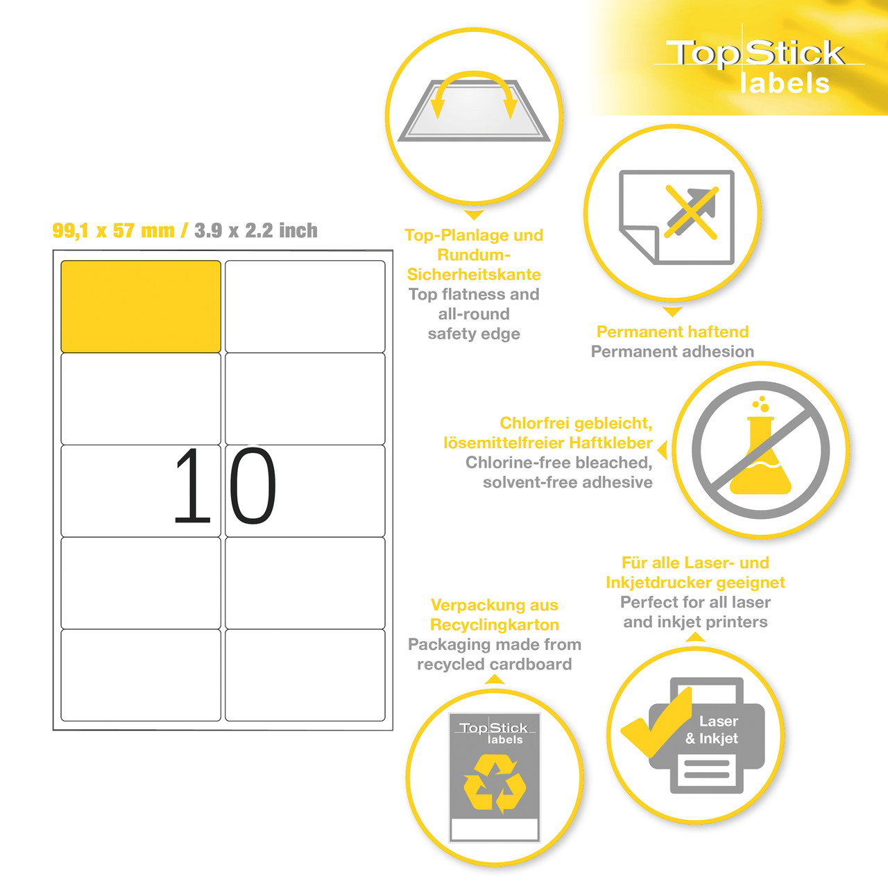 etiquetas a4 topstick ref.8773