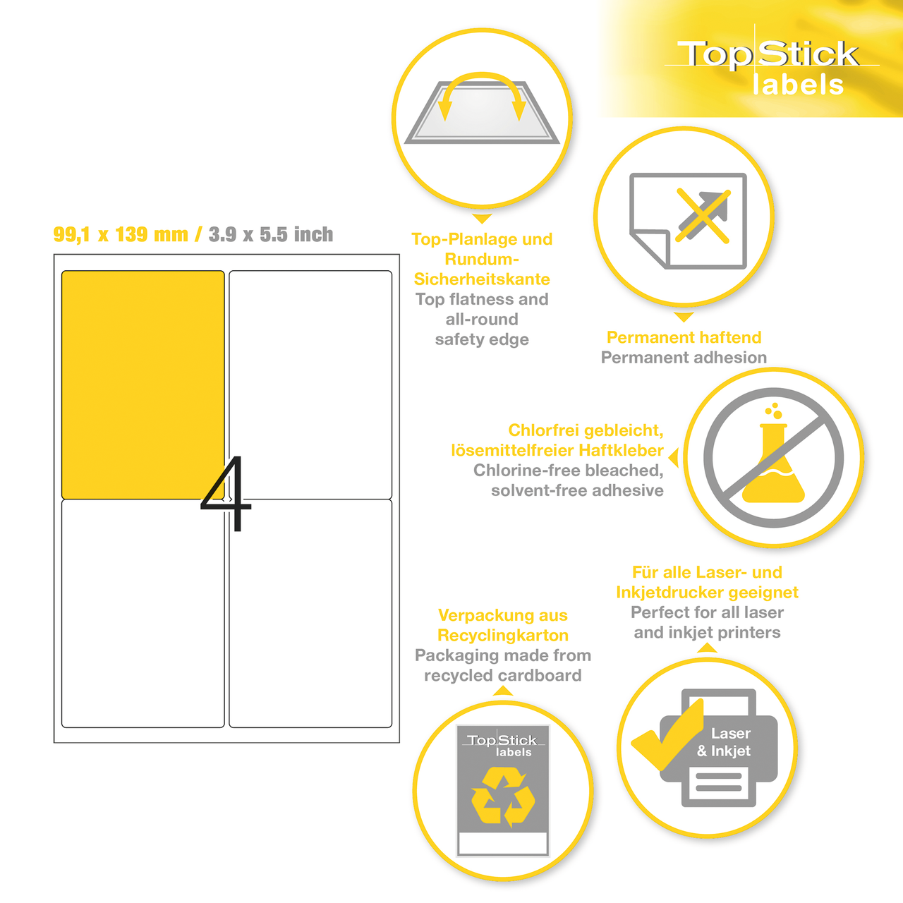 etiquetas a4 topstick ref.8775