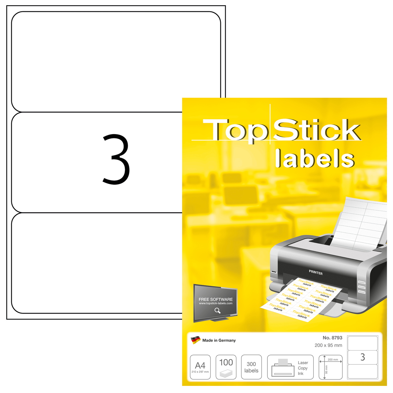 Etiquetas TopStick A4