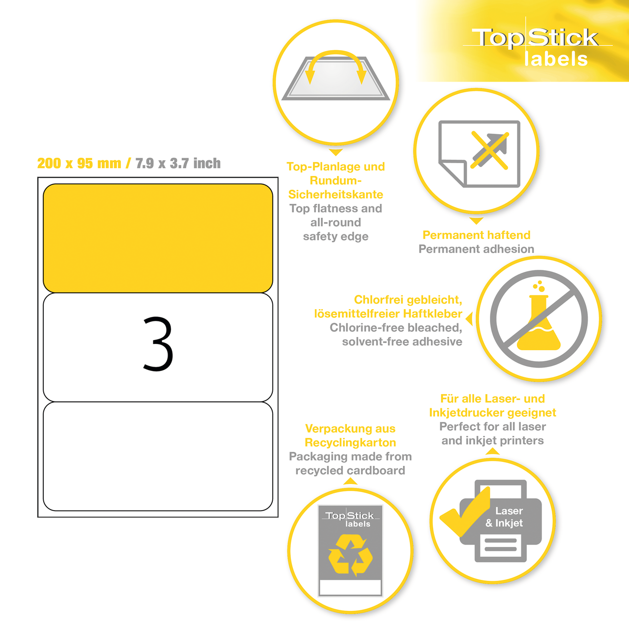 Etiquetas TopStick A4
