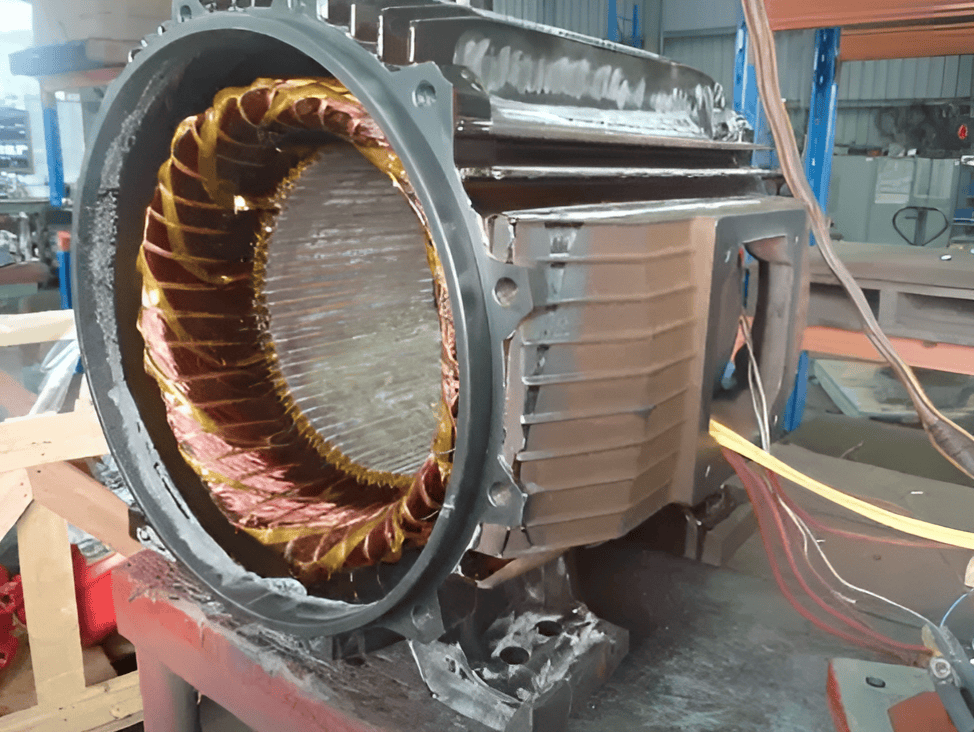 An Electric Motor is Sitting on a Table in a Factory — Davidson's Electrical In Parkhurst, QLD