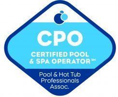 Diamond-shaped logo for the Pool & Hot Tub Professionals Assoc. featuring the text
