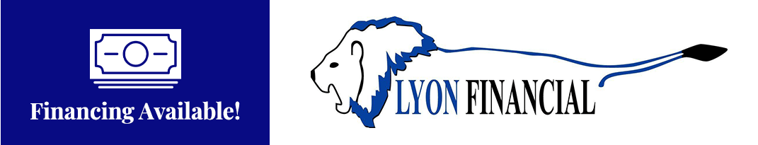 Logo for Lyon Financial with a stylized blue lion and the text
