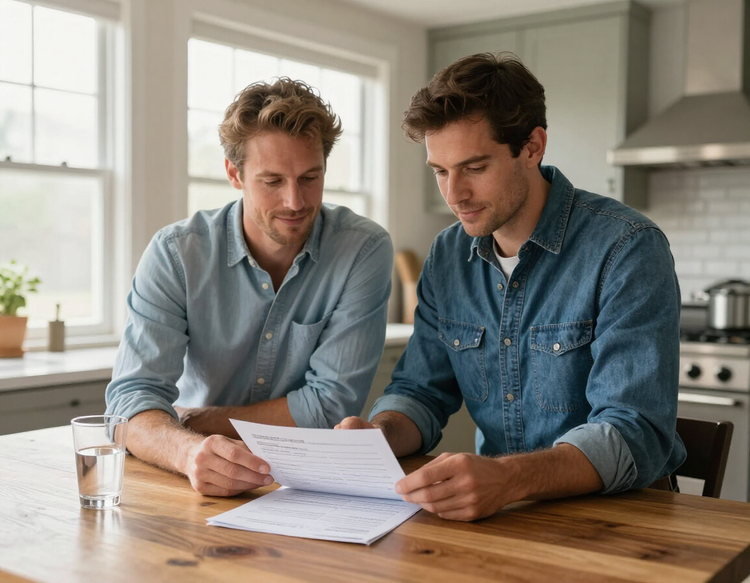 Homeowner and contractor reviewing estimate