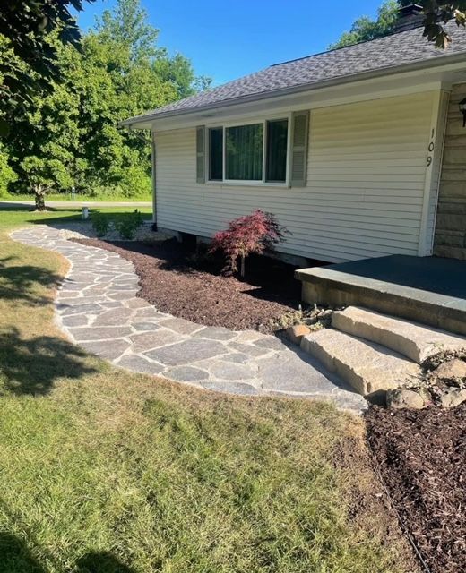 pavers and landscaping outside of home
