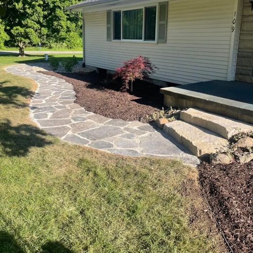 paver walkway outside of residential home