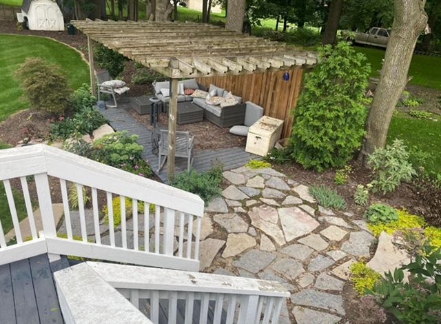 pavers leading to backyard