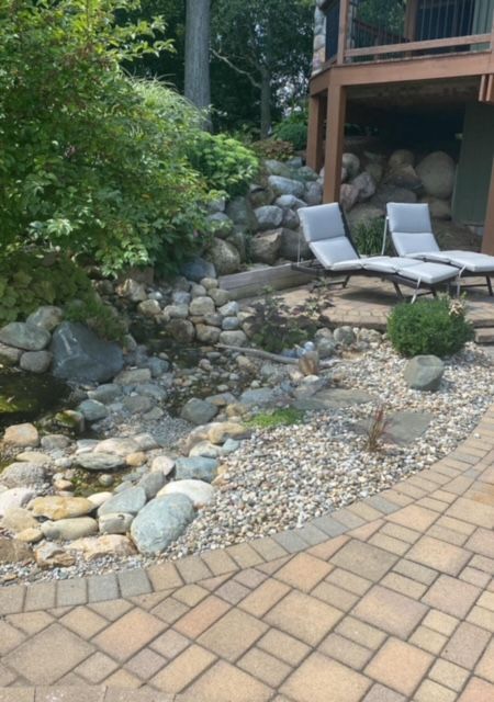 landscaped backyard at residential home