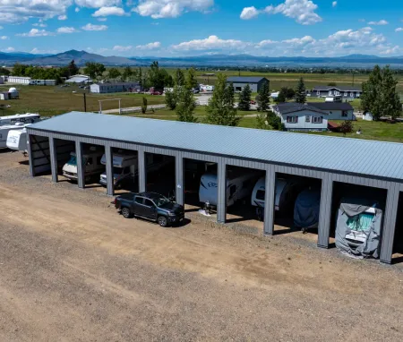 picture of extra tall storage units for parking RVs