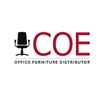 COE office furniture distributor logo with black chair icon and red COE text