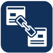 An icon of a chain link between two papers.