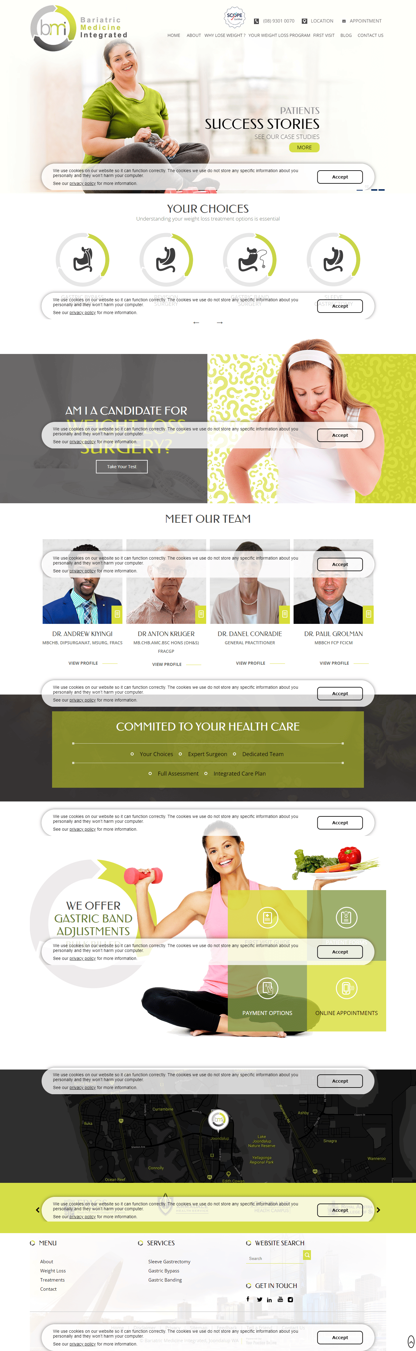 A collage of three different images of a website.