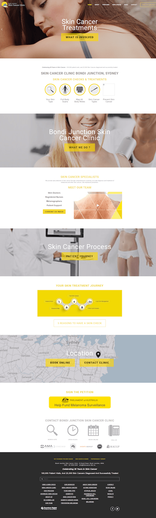 A screenshot of a website with a woman and a man on it.