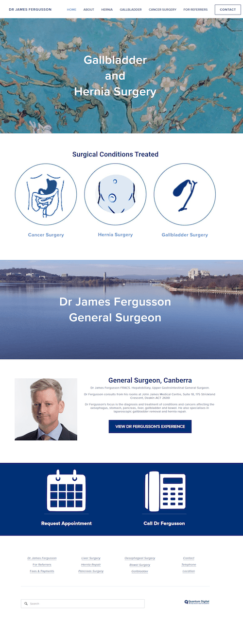 A screenshot of a website for a doctor.