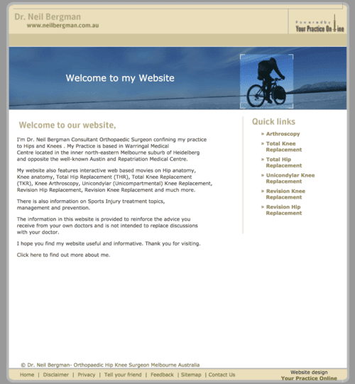 Dr Neil Bergman before website redesign