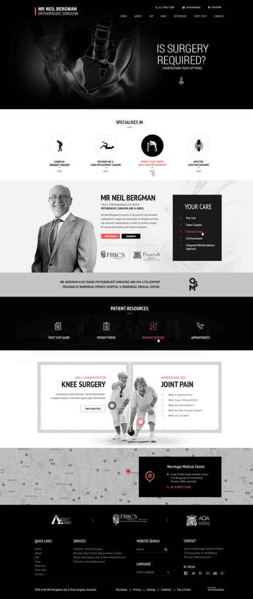 Dr Neil Bergman after website redesign
