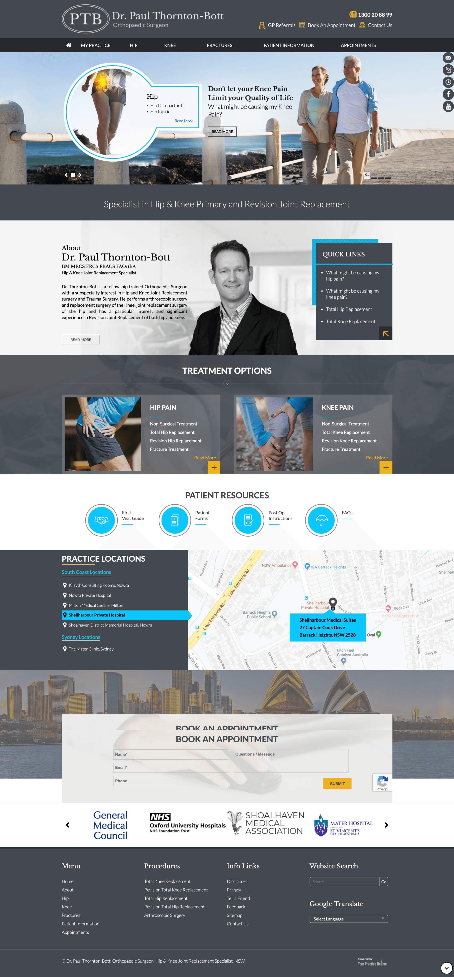 A screenshot of a website showing a man in a suit standing next to a truck.