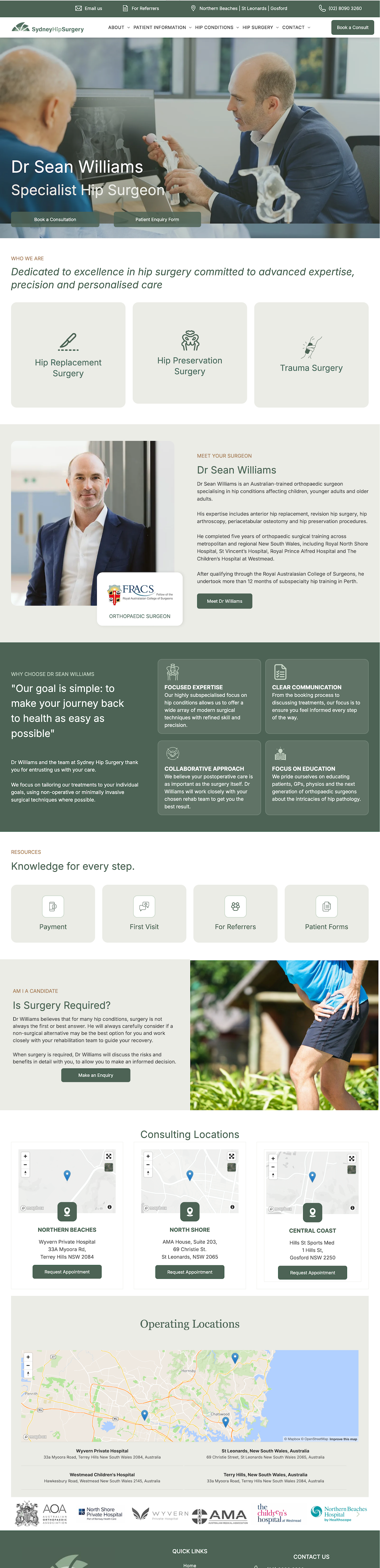 Collage of website screenshots showing a healthcare/medical app and its green-themed interface.