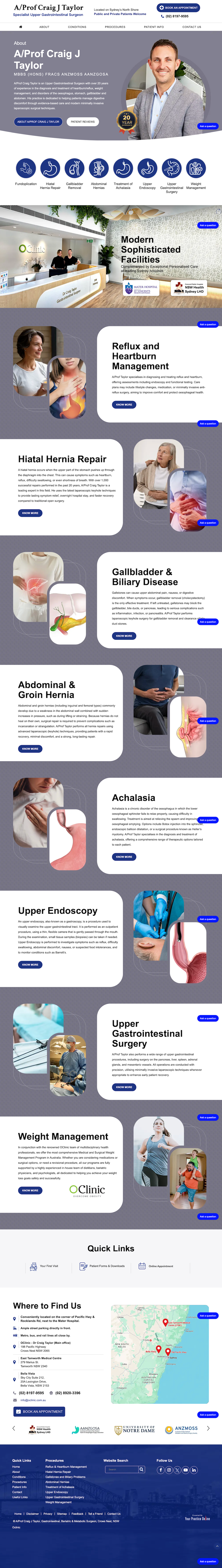 Collage of pastel social media posts with illustrated women, charts for general surgeon