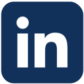 The linkedin logo is a blue square with a white circle in the middle.