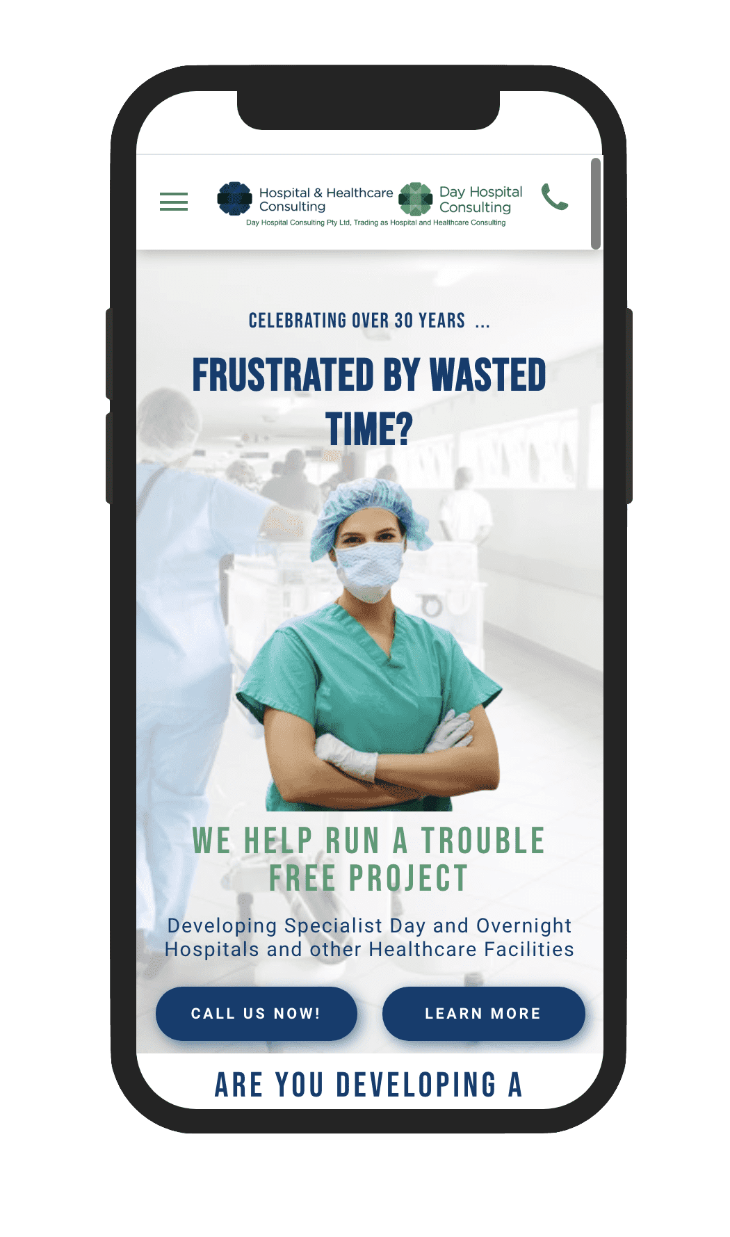 Custom Design Medical Consulting Firm Brisbane, iPad version