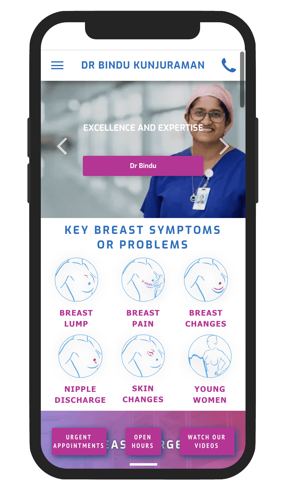 Custom Design for a General Surgeon, Pert, Mobile  Version