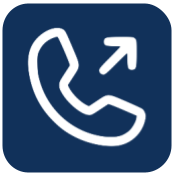 An icon of a phone with an arrow pointing up.