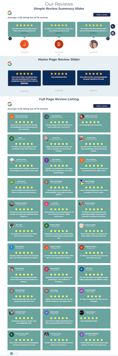 A screenshot of a website with a lot of icons on it