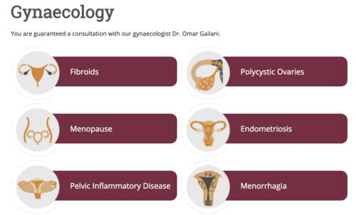 A graphic showing the different types of gynecological diseases.