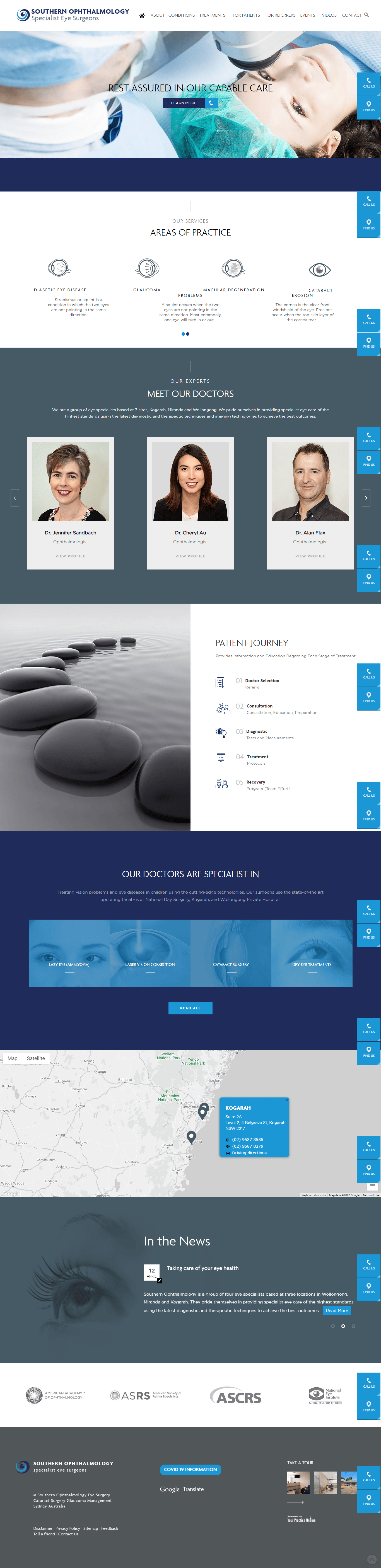A screenshot of a website for a dental office.