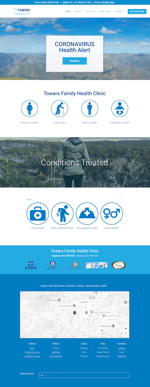 A screenshot of a website with a man standing in the middle of a field.