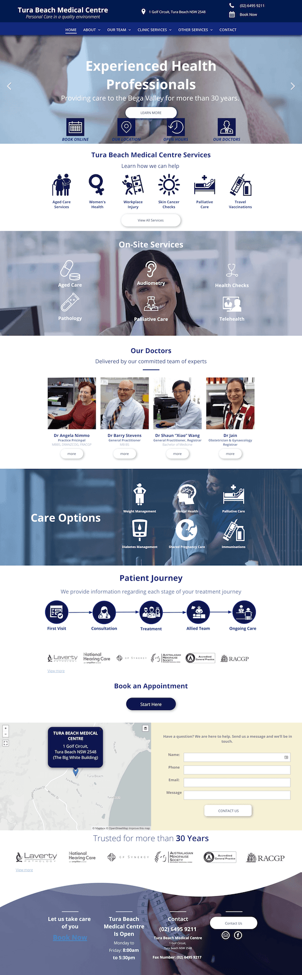 A screenshot of a website with a woman talking on a headset.