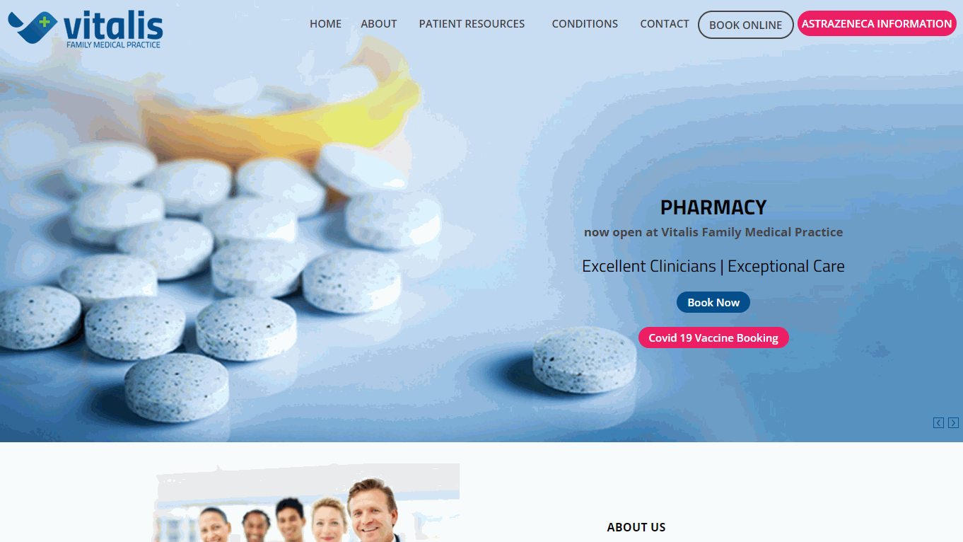 Vitalis Family Medical Practice Website Design