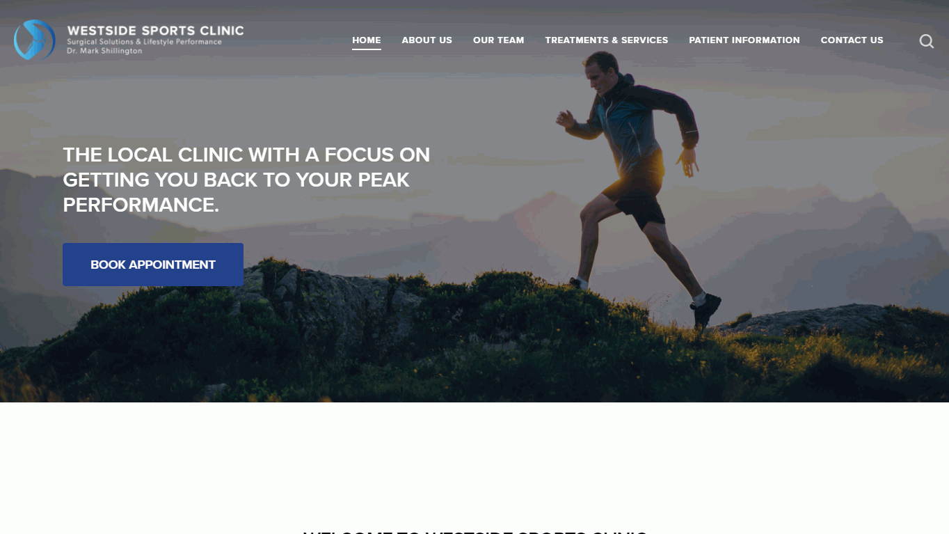 Westside Sports Clinic Website Design