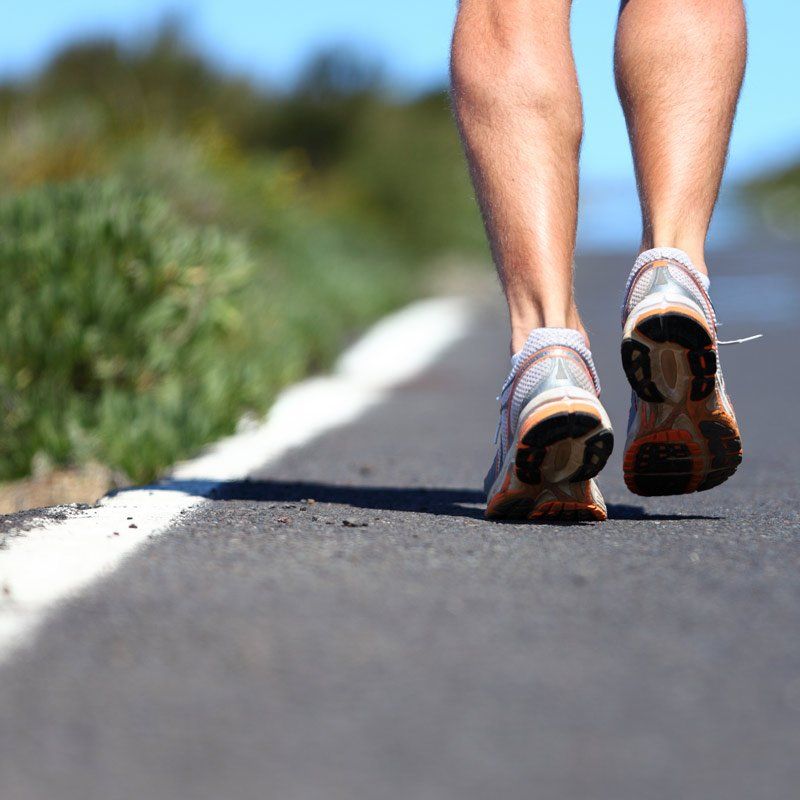 close up of a runner's feet