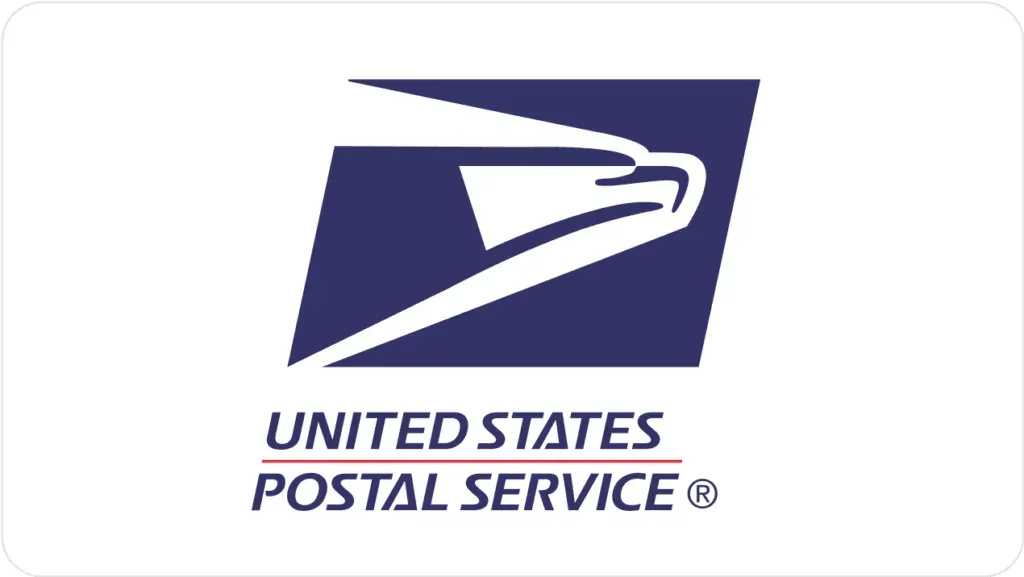 United States Postal Service logo with blue eagle emblem and text