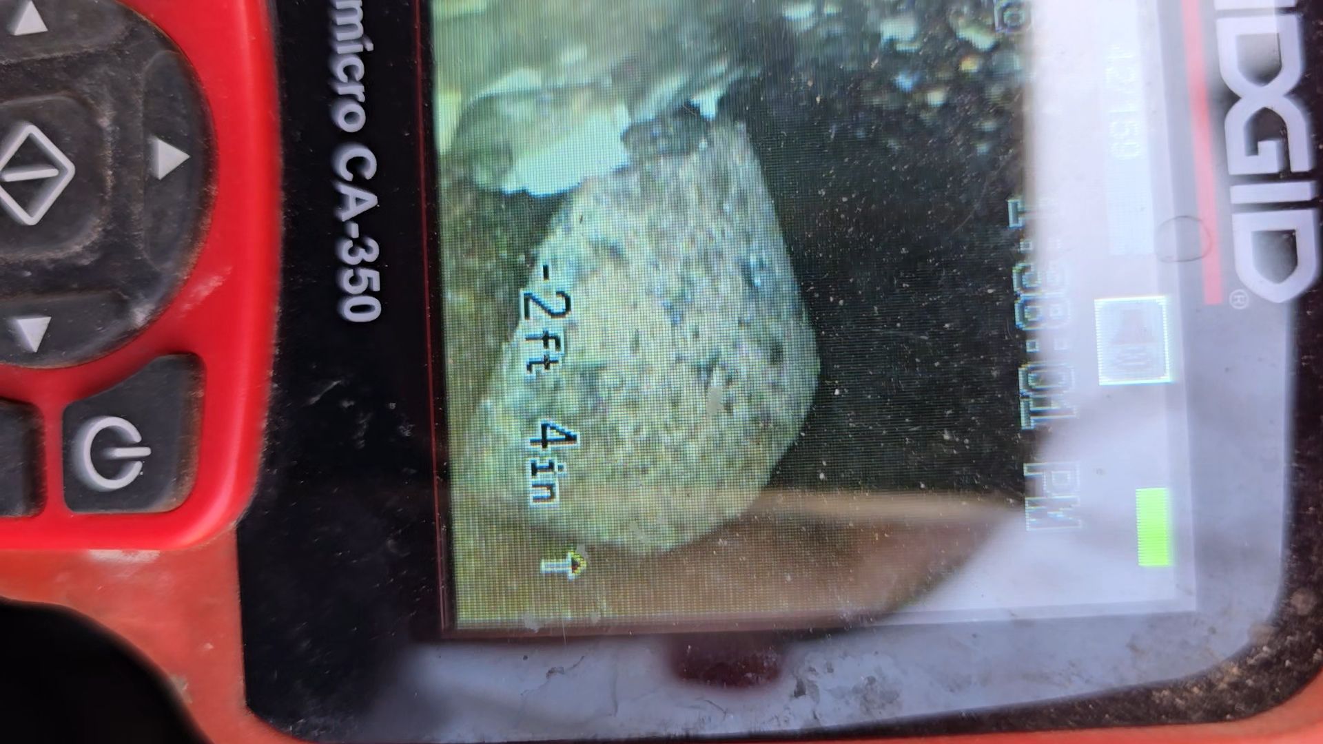 camera image shows rocks in line