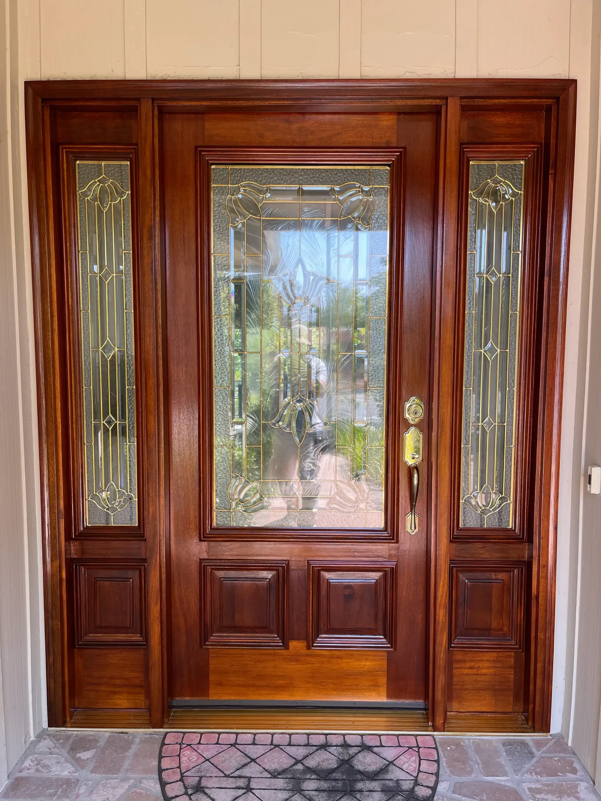 stained front door