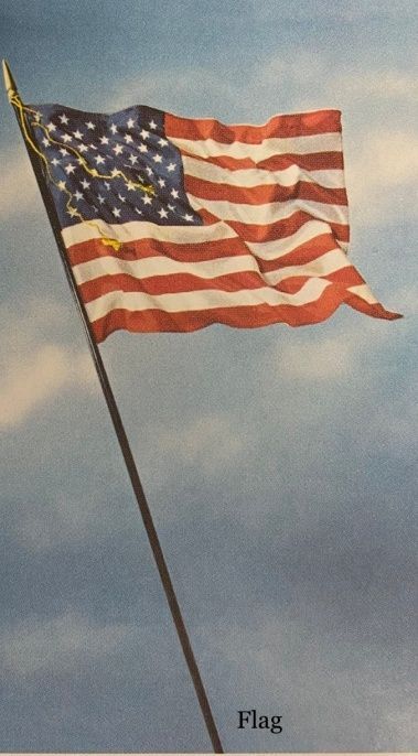 A picture of an american flag with the word flag below it
