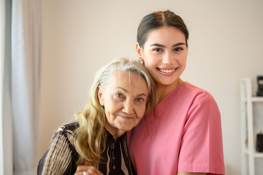 Client and caregiver together