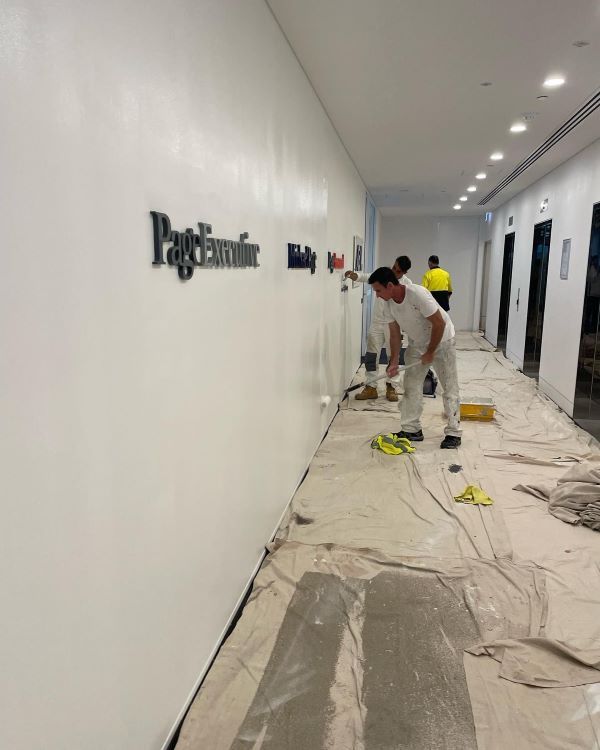 commercial painting in progress
