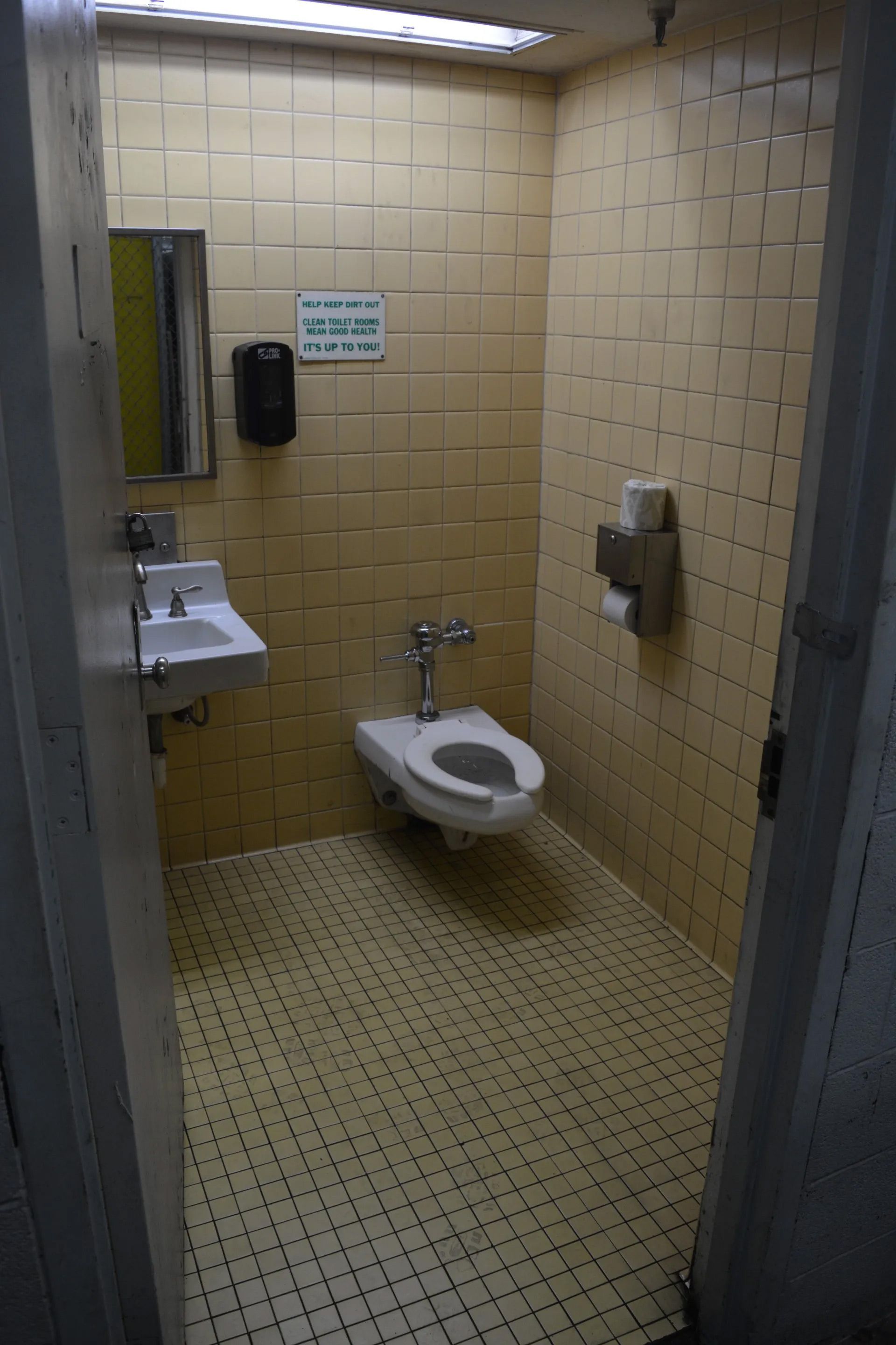Before Replacing the Restroom Tile — Darien, IL — Sterling Services
