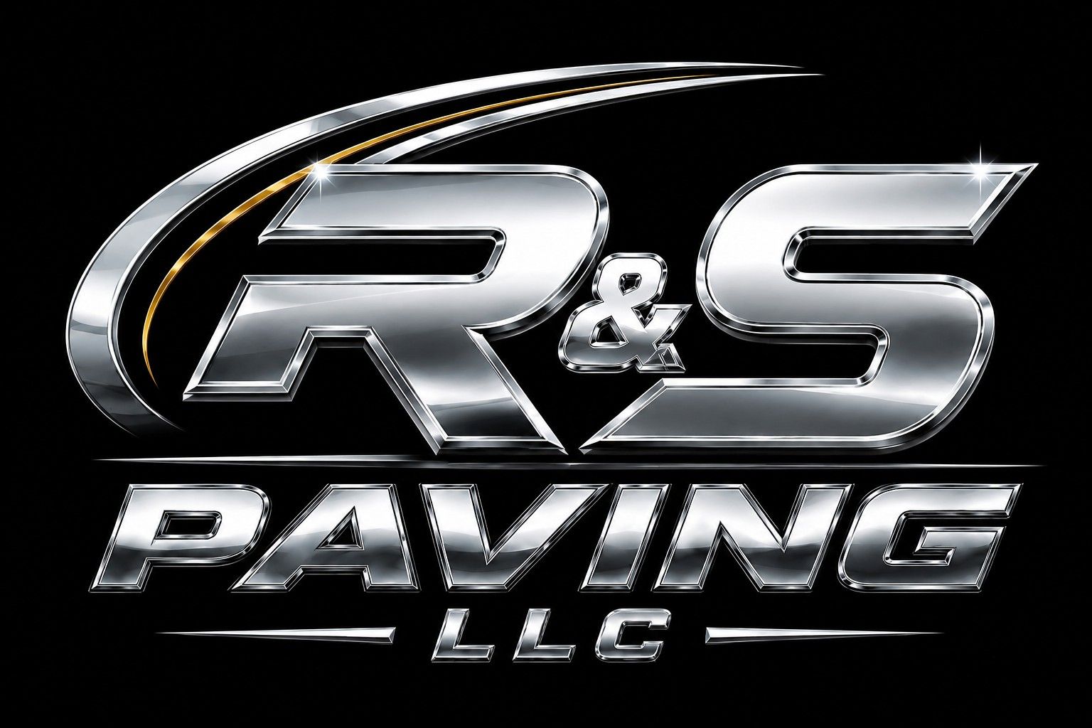 R & S Paving LLC R&S Paving LLC logo in silver text on a black background